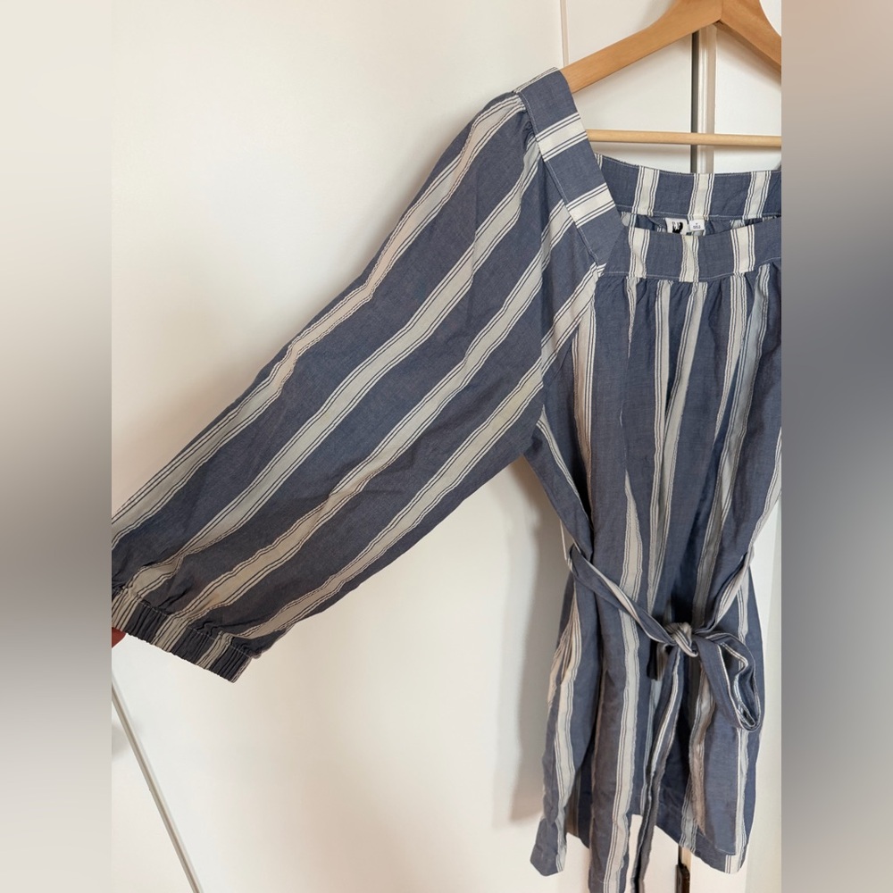 Gap Stripe 3/4 Sleeve Blue & White Stripe Dress - Picture 5 of 14